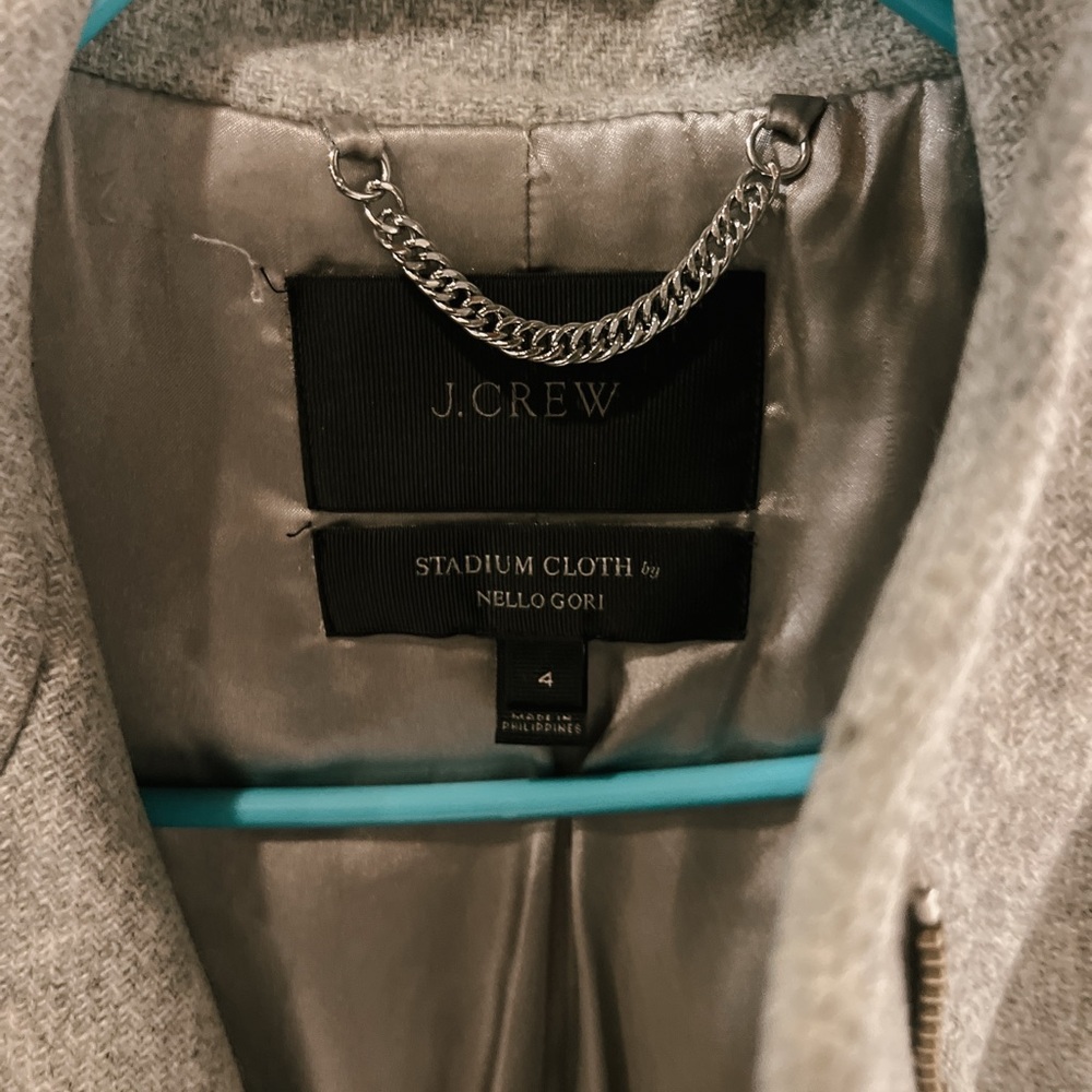 J. Crew Light Gray Wool Stadium Cloth Coat